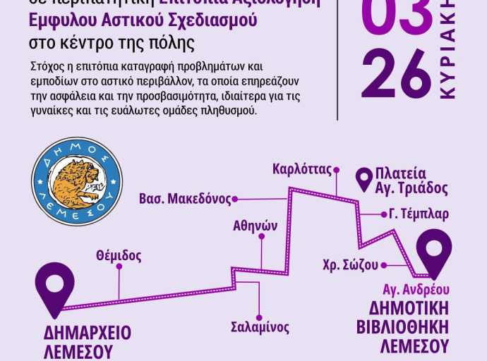 Περιπατητική Επιτόπια Αξιολόγηση Έμφυλου Αστικού Σχεδιασμού στο  Κέντρο της Λεμεσού